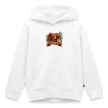 3.Hochzeitstag , Lederhochzeit 3 Jahre  - Kinder Premium Organic Hoodie - Weiß - Vorne - AI Model Kid Female (0cm)