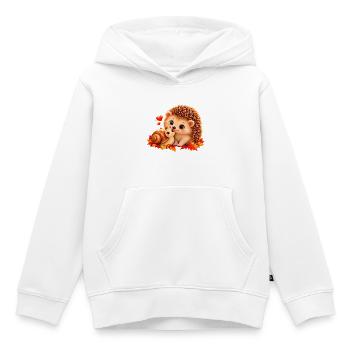 Igel & Schnecke - Kinder Premium Organic Hoodie - Weiß - Vorne - AI Model Kid Female (0cm)