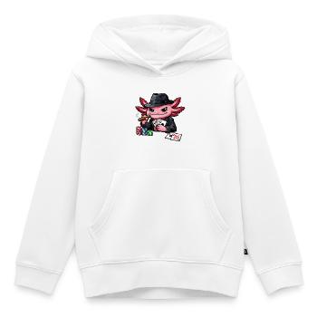 Axolotl beim Pokern – Süßer Pokerfan - Kinder Premium Organic Hoodie - Weiß - Vorne - AI Model Kid Female (0cm)