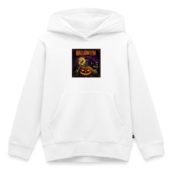 Halloween Comic Kürbisnacht Spukhaus Kürbis Rabe - Kinder Premium Organic Hoodie - Weiß - Vorne - AI Model Kid Female (0cm)