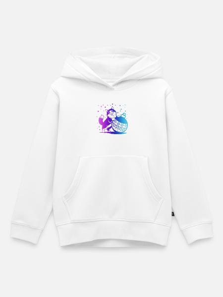 Kätzchen in einem Winter-Kugelverlauf - Kinder Premium Organic Hoodie - Weiß