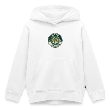 Vintage Mathematiklehrer-Gradmesser-Geometrie-Abzeichen oben - Kinder Premium Organic Hoodie - Weiß - Vorne - AI Model Kid Female (0cm)