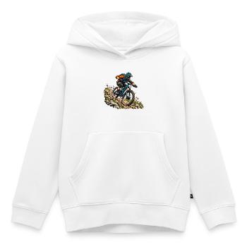 Mountainbike Abenteuer für MTB Fahrer - Kinder Premium Organic Hoodie - Weiß - Vorne - AI Model Kid Female (0cm)