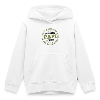 Opa Mission aktiviert | Humoristi Schwangerschaftsdurchsage - Kinder Premium Organic Hoodie - Weiß - Vorne - AI Model Kid Female (0cm)