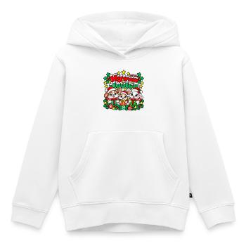 Frohe Weihnachten Lächelnder Hase - Kinder Premium Organic Hoodie - Weiß - Vorne - AI Model Kid Female (0cm)