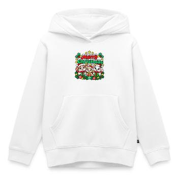 Freudiges Hasen-Weihnachten - Kinder Premium Organic Hoodie - Weiß - Vorne - AI Model Kid Female (0cm)
