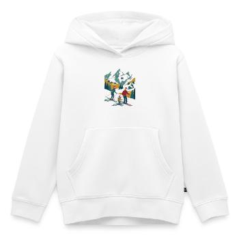 Bergabenteuer Familie auf Skiern - Kinder Premium Organic Hoodie - Weiß - Vorne - AI Model Kid Female (0cm)