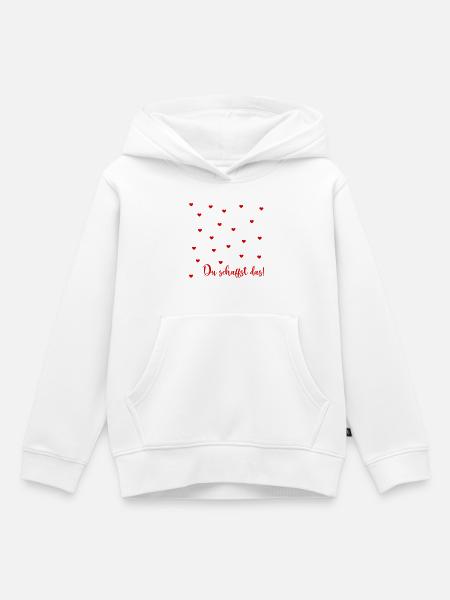 Motivation, Du schaffst das - Kinder Premium Organic Hoodie - Weiß