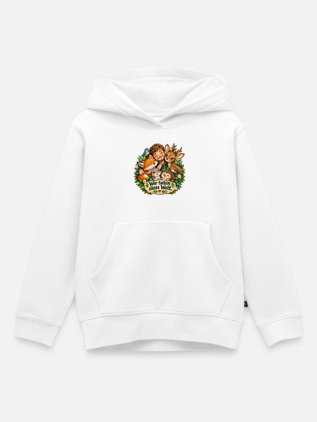 Wir teilen diese Welt - Kinder Premium Organic Hoodie - Weiß