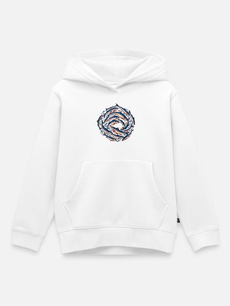 Sardinenschwarm - Kinder Premium Organic Hoodie - Weiß