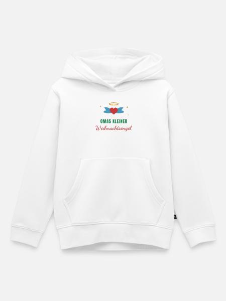 Omas kleiner Weihnachtsengel – Kinder - Kinder Premium Organic Hoodie - Weiß