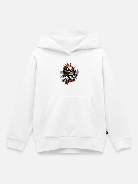 Totenkopfkronen-Musik ist Leben - Kinder Premium Organic Hoodie - Weiß