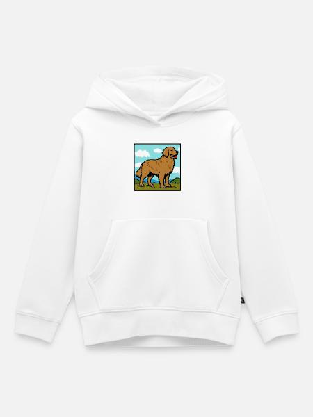 Golden Retriever - Kinder Premium Organic Hoodie - Weiß