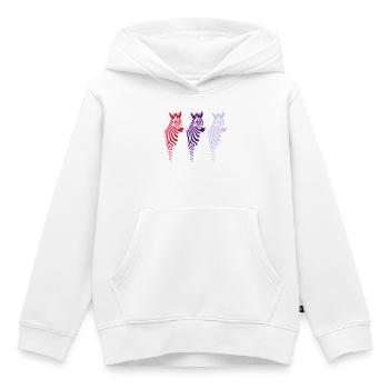 Three Zebras (b) - Kinder Premium Organic Hoodie - Weiß - Vorne - AI Model Kid Female (0cm)