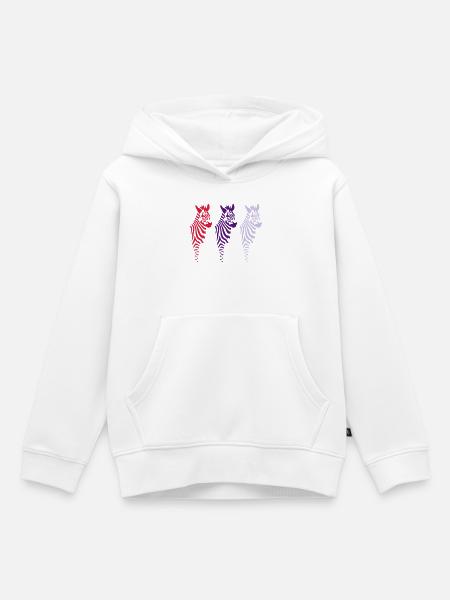 Three Zebras (b) - Kinder Premium Organic Hoodie - Weiß