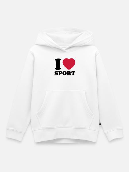 i love sport 2c - Kids Premium Organic Hoodie - white
