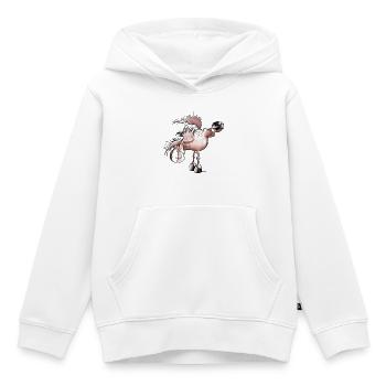 Appaloosa - - Cheval - dessin animé - Sweat Premium à capuche enfant bio - blanc - Devant - AI Model Kid Female (0cm)