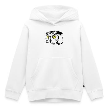 chouette - Sweat Premium à capuche enfant bio - blanc - Devant - AI Model Kid Female (0cm)