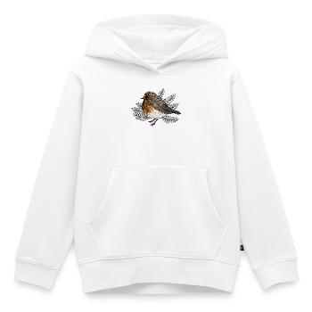 Rotkehlchen auf Zweigen - Kinder Premium Organic Hoodie - Weiß - Vorne - AI Model Kid Female (0cm)