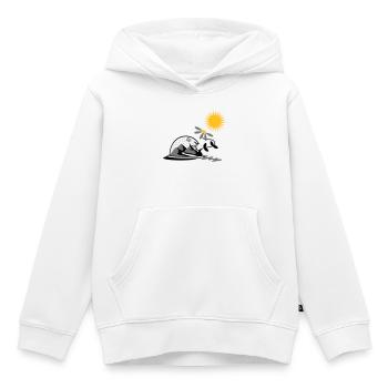 Boule à neige avec tournesol et soleil - Sweat Premium à capuche enfant bio - blanc - Devant - AI Model Kid Female (0cm)