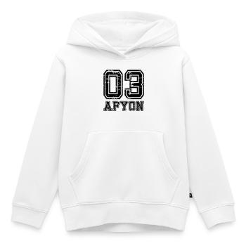 Afyon 03 used look - Kids Premium Organic Hoodie - white - Front - AI Model Kid Female (0cm)