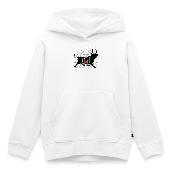 Actions Bulle - Sweat Premium à capuche enfant bio - blanc - Devant - AI Model Kid Female (0cm)