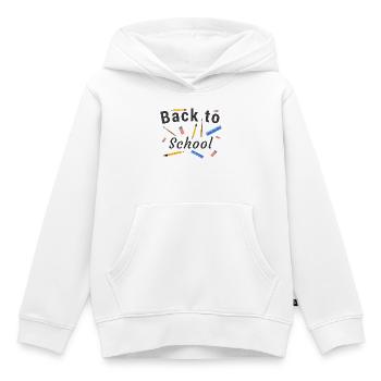 Back to School - Kids Premium Organic Hoodie - white - Front - AI Model Kid Female (0cm)