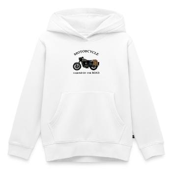 Motorrad ARMEE Kreation Louis RUNEMBERG © Adagp - Kinder Premium Organic Hoodie - Weiß - Vorne - AI Model Kid Female (0cm)