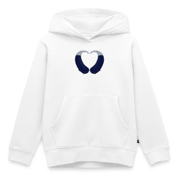 Herz und Hörgerät - Kinder Premium Organic Hoodie - Weiß - Vorne - AI Model Kid Female (0cm)
