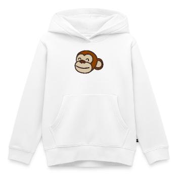 Tête de singe - Sweat Premium à capuche enfant bio - blanc - Devant - AI Model Kid Female (0cm)