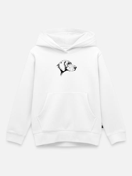 Dt Kurzhaar Portrait - Kinder Premium Organic Hoodie - Weiß