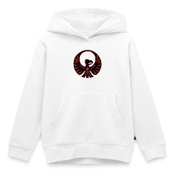 Aigle totem de protection - Sweat Premium à capuche enfant bio - blanc - Devant - AI Model Kid Female (0cm)