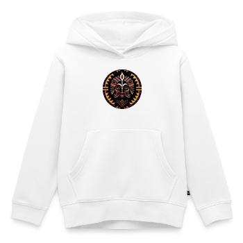 Africa Totem tribal tatouage - Sweat Premium à capuche enfant bio - blanc - Devant - AI Model Kid Female (0cm)