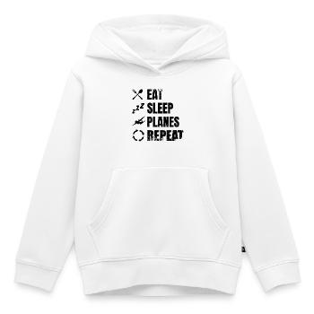 Passionnés d’avions - Sweat Premium à capuche enfant bio - blanc - Devant - AI Model Kid Female (0cm)