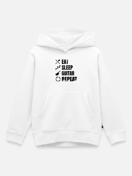 Gitarrist Tägliche Routine - Kinder Premium Organic Hoodie - Weiß