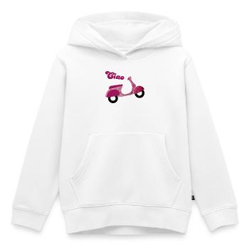 Scooter Ciao Italy Holiday Point Dots Joie de vivre - Sweat Premium à capuche enfant bio - blanc - Devant - AI Model Kid Female (0cm)