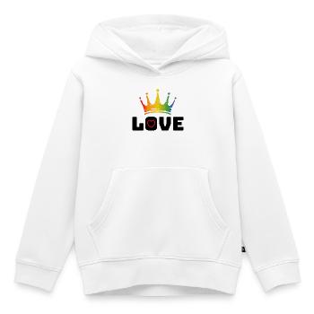 Love Heart red Rainbow crown black - Kinder Premium Organic Hoodie - Weiß - Vorne - AI Model Kid Female (0cm)