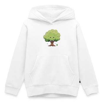 Cuddly Cartoon Tree - Kids Premium Organic Hoodie - white - Front - AI Model Kid Female (0cm)