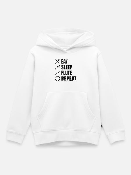 Flötenspruch - Kinder Premium Organic Hoodie - Weiß