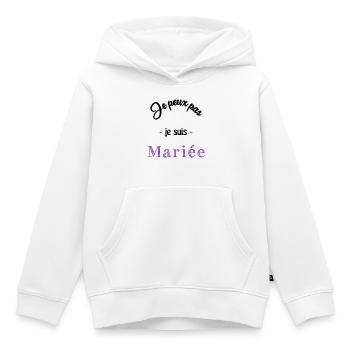 MARIEE. FUTURE MARIEE - Sweat Premium à capuche enfant bio - blanc - Devant - AI Model Kid Female (0cm)