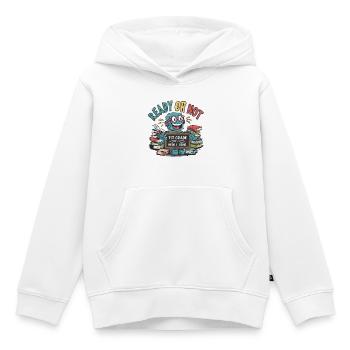 First day of school for small robots - Kids Premium Organic Hoodie - white - Front - AI Model Kid Female (0cm)