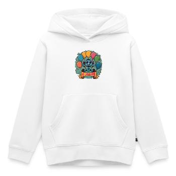 4 Jahre Geburtstag Kleiner Roboter mit Luftballons - Kinder Premium Organic Hoodie - Weiß - Vorne - AI Model Kid Female (0cm)