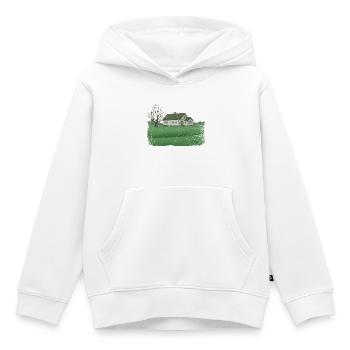 Haus mit kahlem Baum dirty effect - Kinder Premium Organic Hoodie - Weiß - Vorne - AI Model Kid Female (0cm)