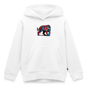 Tigre - Sweat Premium à capuche enfant bio - blanc - Devant - AI Model Kid Female (0cm)