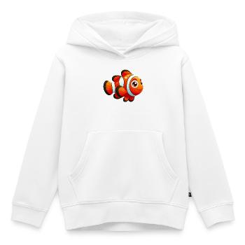 Poisson-clown - Sweat Premium à capuche enfant bio - blanc - Devant - AI Model Kid Female (0cm)