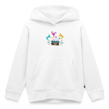Boombox Neon Dancing Silhouettes - Sweat Premium à capuche enfant bio - blanc - Devant - AI Model Kid Female (0cm)