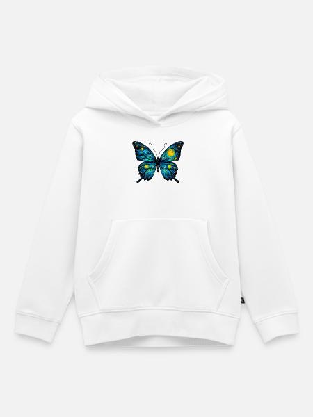 Schmetterling - Kinder Premium Organic Hoodie - Weiß