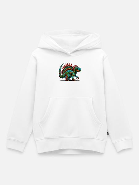 Dinosaurier - Kinder Premium Organic Hoodie - Weiß