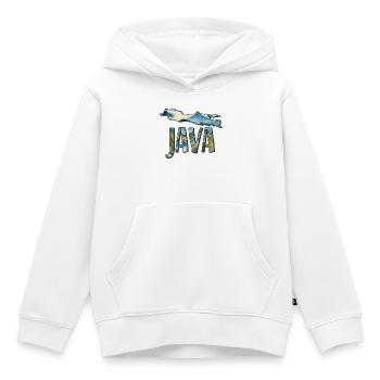 Carte aquarelle Java - Sweat Premium à capuche enfant bio - blanc - Devant - AI Model Kid Female (0cm)