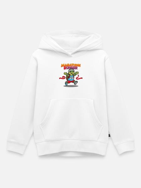 Schildkröte Marathonläufer - Kinder Premium Organic Hoodie - Weiß